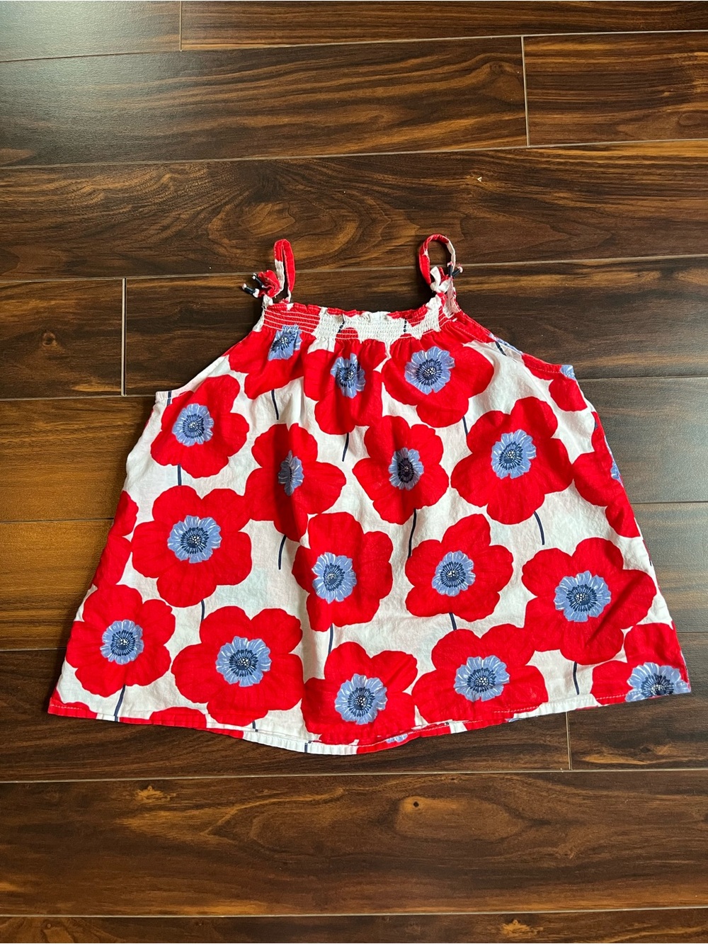 OshKosh B'gosh Girl’s Red Poppy Floral Tank Top, 10, EUC